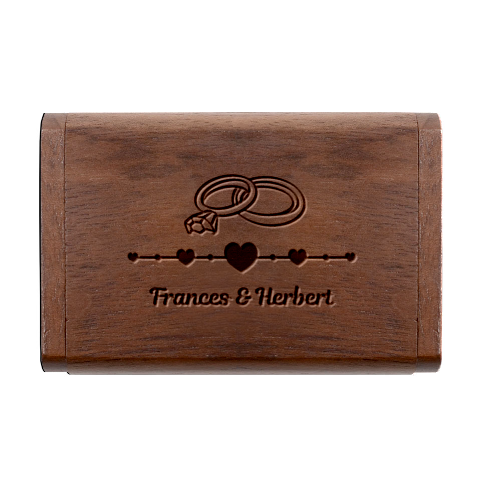 Personalized Wedding Rings Name Wood Oval USB Flash Drive Wood Oval USB Flash Drive from UrbanLoad.com Box