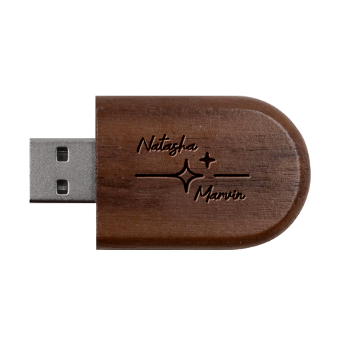 Personalized Shine Star Name Wood Oval USB Flash Drive Wood Oval USB Flash Drive from UrbanLoad.com USB