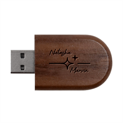 Personalized Shine Star Name Wood Oval USB Flash Drive Wood Oval USB Flash Drive from UrbanLoad.com USB