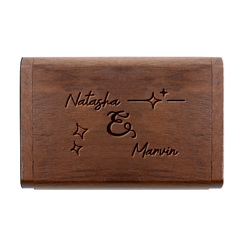 Personalized Shine Star Name Wood Oval USB Flash Drive Wood Oval USB Flash Drive from UrbanLoad.com Box