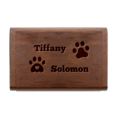 Personalized Pet Foot Name Wood Oval USB Flash Drive Wood Oval USB Flash Drive from UrbanLoad.com Box