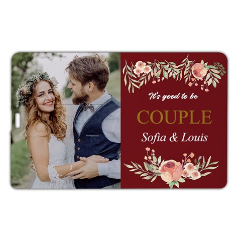 Personalized Name Any Text Couple Wedding Memories Gift Name Card Style USB Flash Drive Name Card Style USB Flash Drive from UrbanLoad.com Front