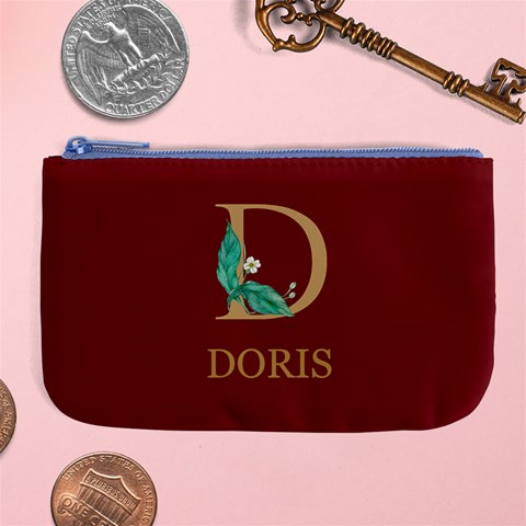 Personalized Initial Name Large Coin Purse Large Coin Purse from UrbanLoad.com Front