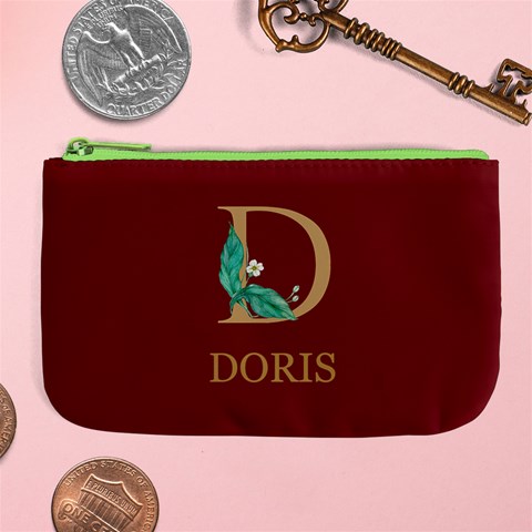 Personalized Initial Name Large Coin Purse Large Coin Purse from UrbanLoad.com Front