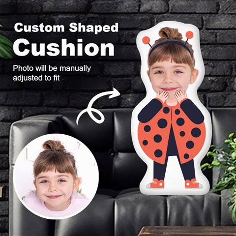 Personalized Photo in Beetle Monster Cartoon Style Custom Shaped Cushion Cut To Shape Cushion Case from UrbanLoad.com Front