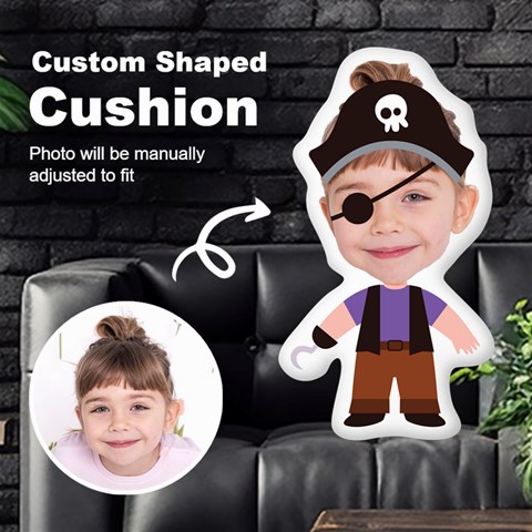 Personalized Photo in Priate1 Cartoon Style Custom Shaped Cushion Cut To Shape Cushion Case from UrbanLoad.com Front