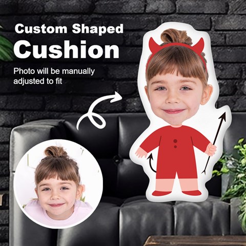 Personalized Photo in Devil2 Cartoon Style Custom Shaped Cushion Cut To Shape Cushion Case from UrbanLoad.com Front