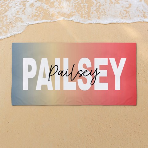 Custom Color Any Text Name 54 X27  Super Absorbent Beach Towel	 from UrbanLoad.com Front