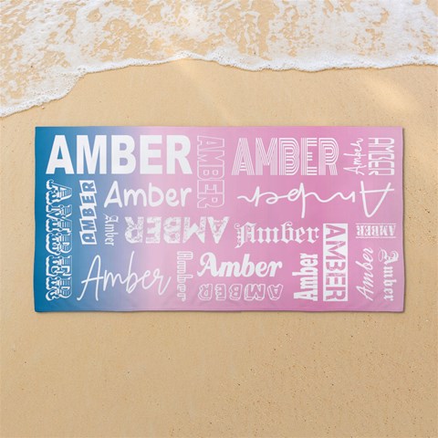Custom Color Any Text Name 54 X27  Super Absorbent Beach Towel	 from UrbanLoad.com Front