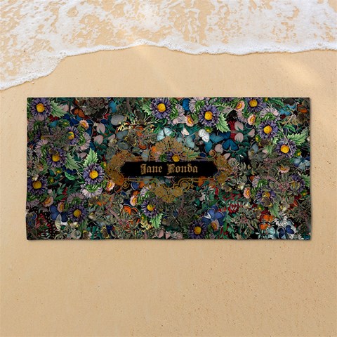 Custom Colorful and Beautiful Botanical Patterns  Any Text Name 54 X27  Super Absorbent Beach Towel	 from UrbanLoad.com Front