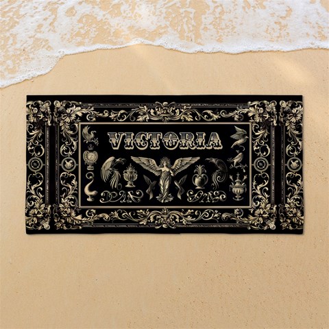 Custom Elegant Frame Any Text Name 54 X27  Super Absorbent Beach Towel	 from UrbanLoad.com Front