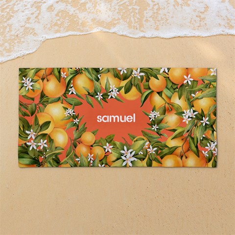 Custom Orange Any Text Name 54 X27  Super Absorbent Beach Towel	 from UrbanLoad.com Front