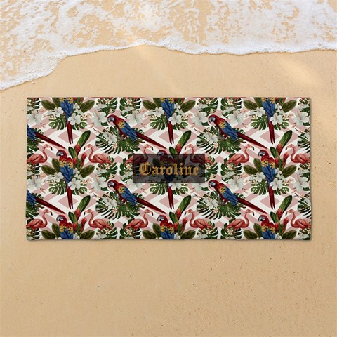 Custom Tropical Summer Holiday Name Any Text 54 X27  Super Absorbent Beach Towel	 from UrbanLoad.com Front