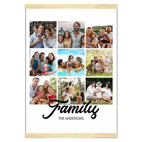 Personalized 9 Photos Family Name Hanging Canvas Print Hanging Canvas Prints 16  x 22  from UrbanLoad.com Front