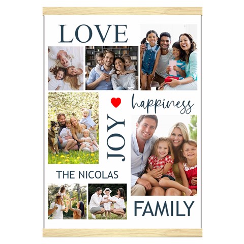 Personalized 7 Photos Family Name Hanging Canvas Print Hanging Canvas Prints 16  x 22  from UrbanLoad.com Front