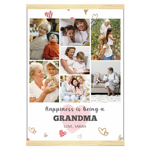 Personalized 7 Photos Happiness is being Hanging Canvas Print Hanging Canvas Prints 16  x 22  from UrbanLoad.com Front