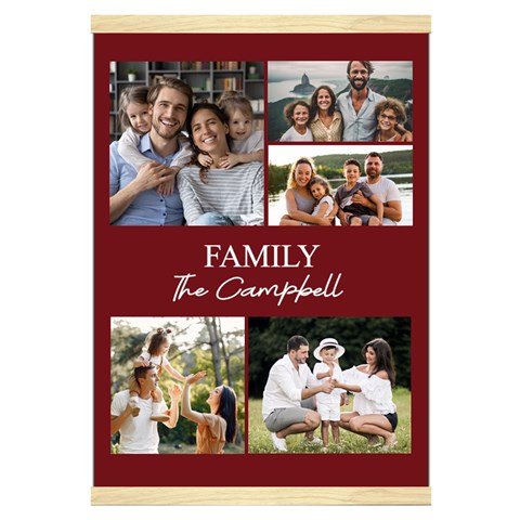 Personalized 5 Photos Family Name Hanging Canvas Print Hanging Canvas Prints 16  x 22  from UrbanLoad.com Front