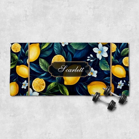 Custom Fresh Lemon Name Any Text 29 X13  Super Absorbent Gym Sports Towel from UrbanLoad.com Front