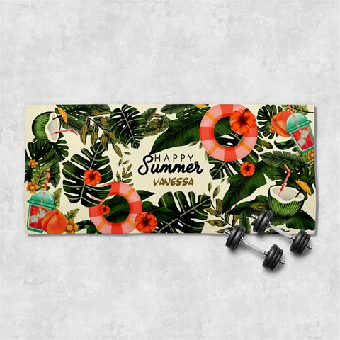 Custom Summer Vibes Name Any Text 29 X13  Super Absorbent Gym Sports Towel from UrbanLoad.com Front