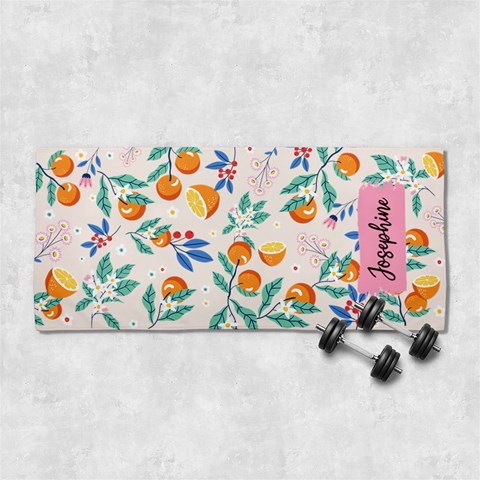 Custom Orange Illustration Summer Vibes Name Any Text 29 X13  Super Absorbent Gym Sports Towel from UrbanLoad.com Front