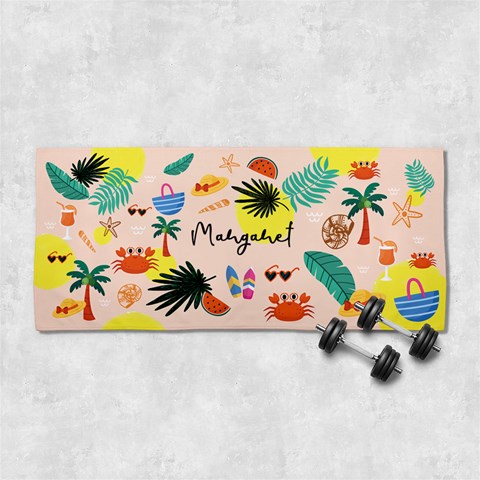 Custom Summer Vibes Name Any Text 29 X13  Super Absorbent Gym Sports Towel from UrbanLoad.com Front