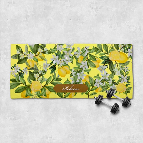 Custom Lemon Summer Vibes Name Any Text 29 X13  Super Absorbent Gym Sports Towel from UrbanLoad.com Front