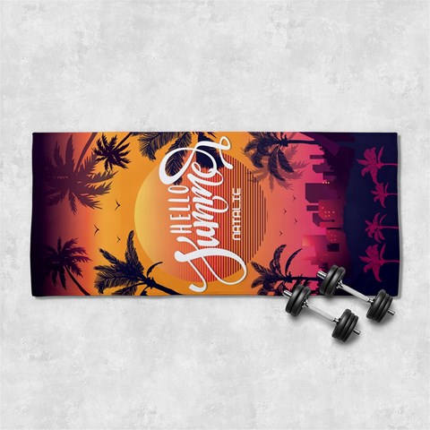 Custom Summer Vibes City Name Any Text 29 X13  Super Absorbent Gym Sports Towel from UrbanLoad.com Front