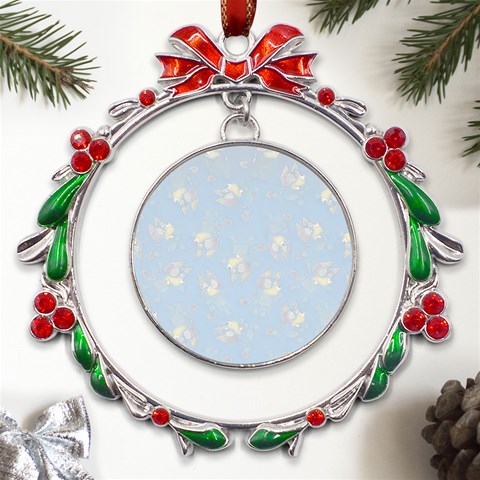 Bluey, Bluey merch, Bluey pattern, Bluey Bluey, bingo, Bluey design, bluey dog Metal X mas Wreath Ribbon Ornament from UrbanLoad.com Front