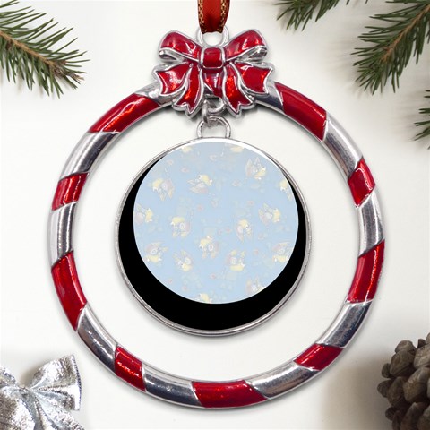 Bluey, Bluey merch, Bluey pattern, Bluey Bluey, bingo, Bluey design, bluey dog Metal Red Ribbon Round Ornament from UrbanLoad.com Front