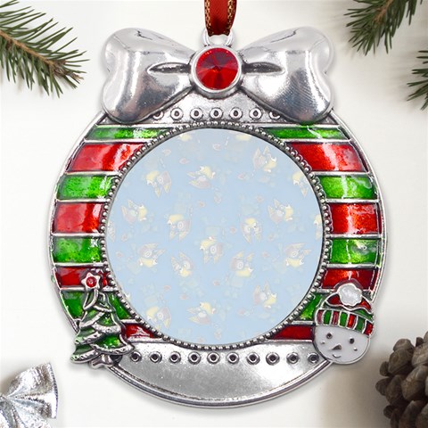 Bluey, Bluey merch, Bluey pattern, Bluey Bluey, bingo, Bluey design, bluey dog Metal X Mas Ribbon With Red Crystal Round Ornament from UrbanLoad.com Front