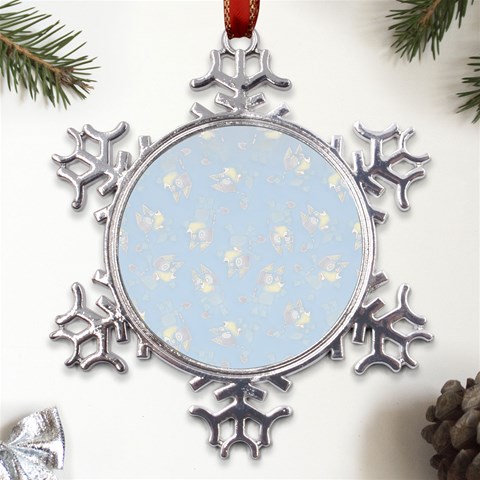 Bluey, Bluey merch, Bluey pattern, Bluey Bluey, bingo, Bluey design, bluey dog Metal Large Snowflake Ornament from UrbanLoad.com Front