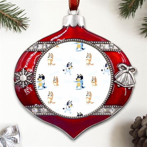 Bluey, Bluey merch, Bluey pattern, Bluey Bluey, bingo, Bluey design, bluey dog Metal Snowflake And Bell Red Ornament from UrbanLoad.com Front