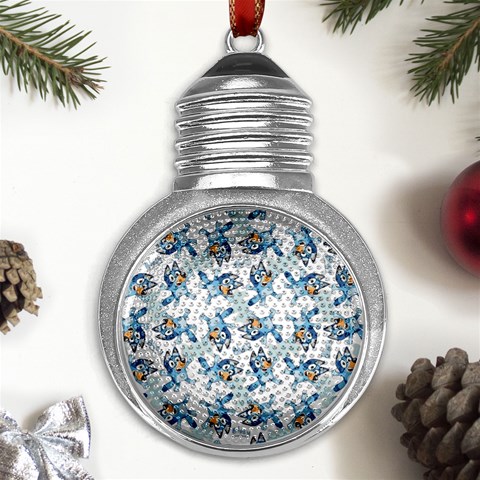 Bluey, Bluey merch, Bluey pattern, Bluey Bluey, bingo, Bluey design, bluey dog Metal Light Bulb Shape Ornament from UrbanLoad.com Front