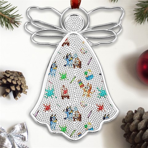 Bluey, Bluey merch, Bluey pattern, Bluey Bluey, bingo, Bluey design, bluey dog Metal Loving Angel Silver  from UrbanLoad.com Front