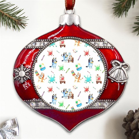 Bluey, Bluey merch, Bluey pattern, Bluey Bluey, bingo, Bluey design, bluey dog Metal Snowflake And Bell Red Ornament from UrbanLoad.com Front