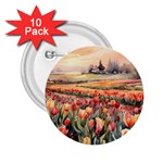 Tulips Field Tree 2.25  Buttons (10 pack) 