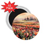 Tulips Field Tree 2.25  Magnets (10 pack) 