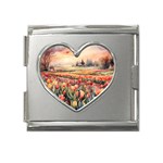 Tulips Field Tree Mega Link Heart Italian Charm (18mm)