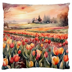 Tulips Field Tree Large Cushion Case (Two Sides) from UrbanLoad.com Back