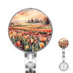 Tulips Field Tree Stainless Steel Nurses Watch
