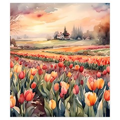 Tulips Field Tree Drawstring Pouch (Small) from UrbanLoad.com Back
