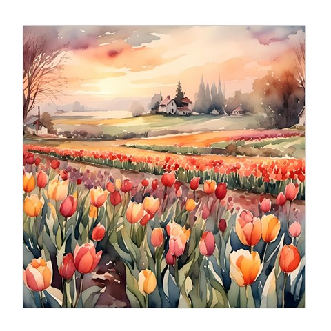 Tulips Field Tree Duvet Cover (Queen Size) from UrbanLoad.com Front