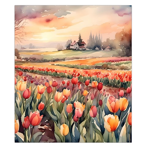 Tulips Field Tree Duvet Cover Double Side (California King Size) from UrbanLoad.com Front