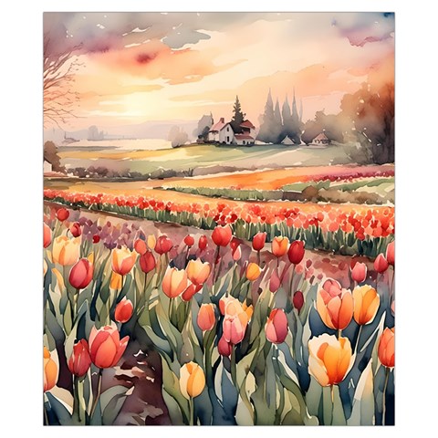 Tulips Field Tree Drawstring Pouch (XS) from UrbanLoad.com Front