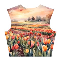 Tulips Field Tree Cotton Crop Top from UrbanLoad.com Back