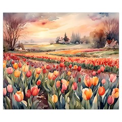 Tulips Field Tree Medium Tote Bag from UrbanLoad.com Back