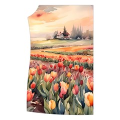 Tulips Field Tree Women s Button Up Vest from UrbanLoad.com Front Right