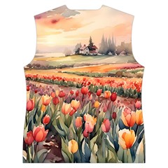 Tulips Field Tree Women s Button Up Vest from UrbanLoad.com Back