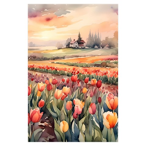 Tulips Field Tree Kids  Hooded Rain Ponchos from UrbanLoad.com Front
