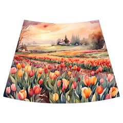 Tulips Field Tree Knee Back Skirt
